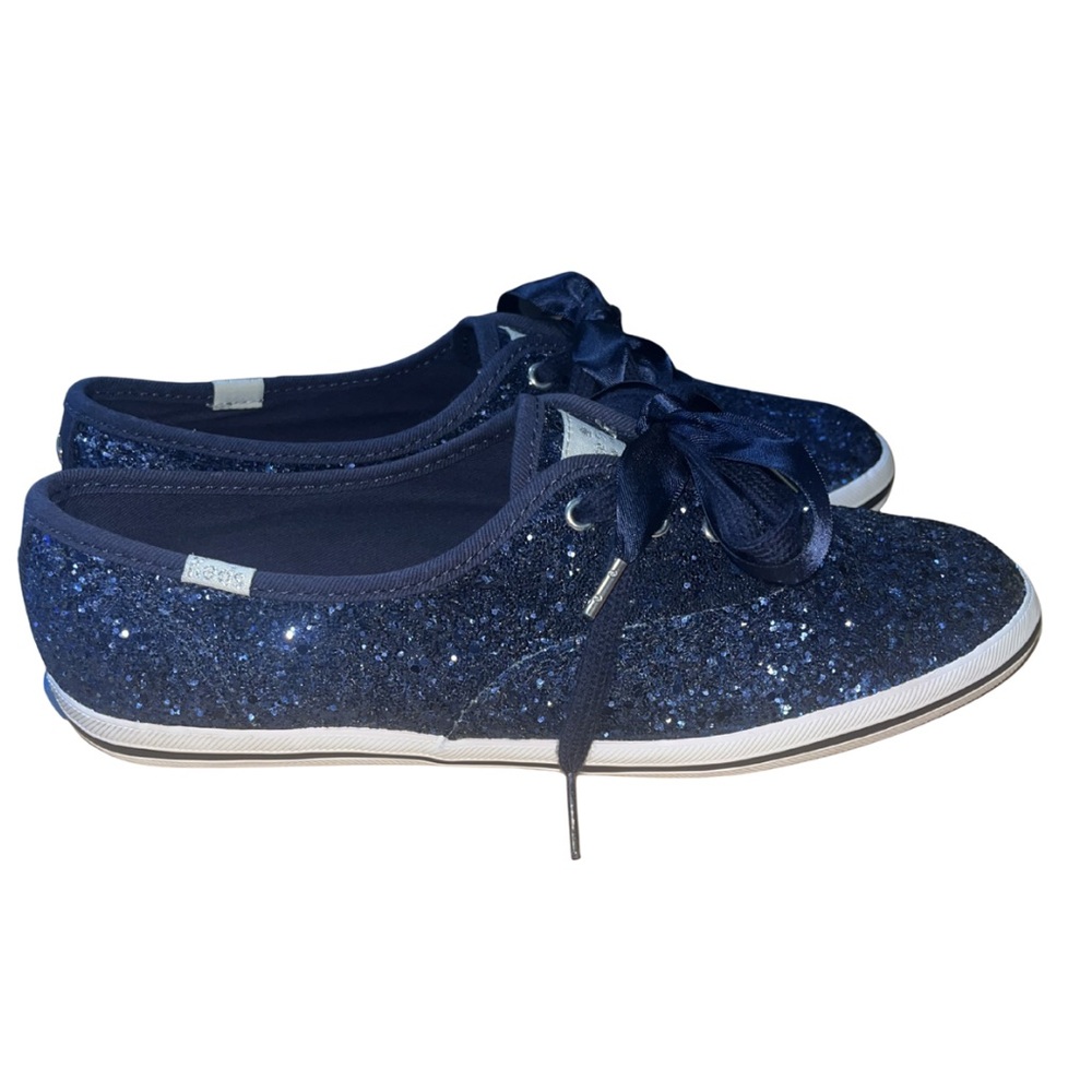 Keds x Kate Spade Champion Navy Glitter Sneakers - Size 8.5 - Picture 5 of 12